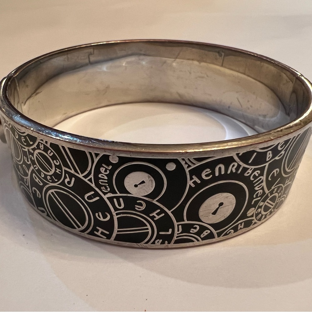 Henri Bendel Logo Hinged Bangle Bracelet - Picture 5 of 7